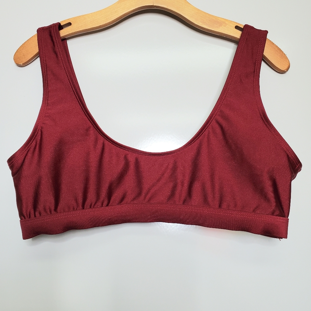 DIPPIN' DAISYS Maroon Scoop Swimsuit Bikini Top Size XL